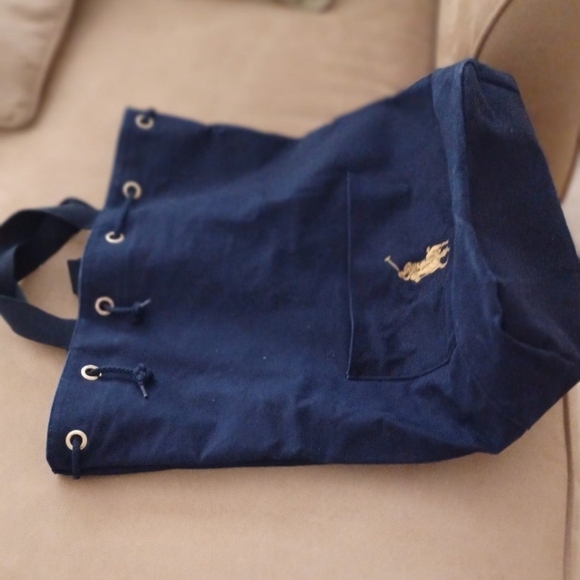 Polo Ralph Lauren Oversized Mens/Unisexx Navy Canvas Duffle Bag - Picture 2 of 9